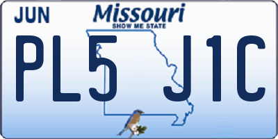 MO license plate PL5J1C