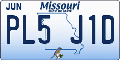 MO license plate PL5J1D