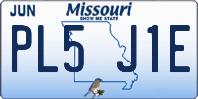 MO license plate PL5J1E