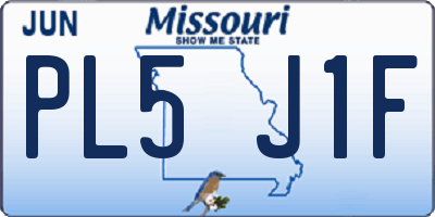 MO license plate PL5J1F