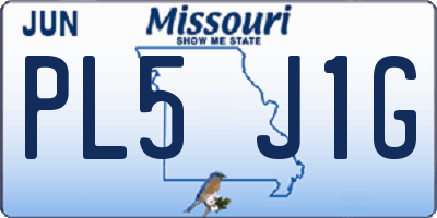 MO license plate PL5J1G