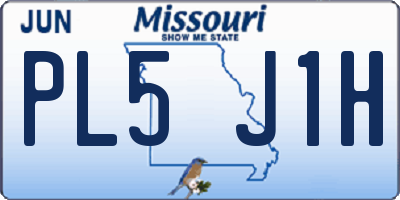 MO license plate PL5J1H