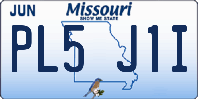 MO license plate PL5J1I