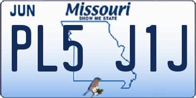 MO license plate PL5J1J