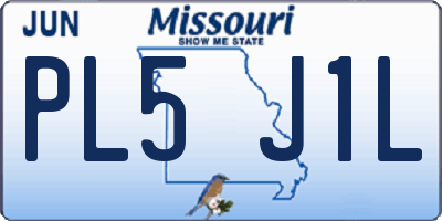 MO license plate PL5J1L