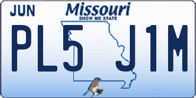 MO license plate PL5J1M