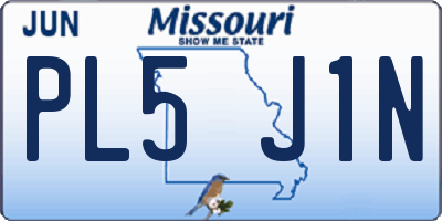 MO license plate PL5J1N