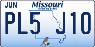 MO license plate PL5J1O