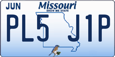 MO license plate PL5J1P