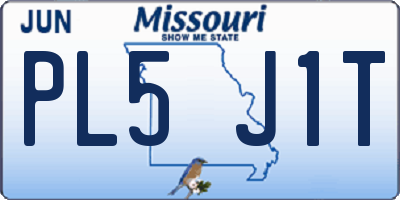 MO license plate PL5J1T