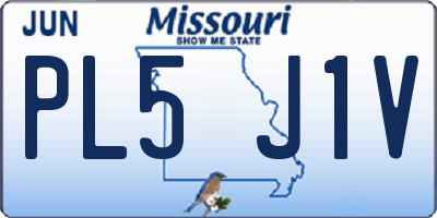 MO license plate PL5J1V