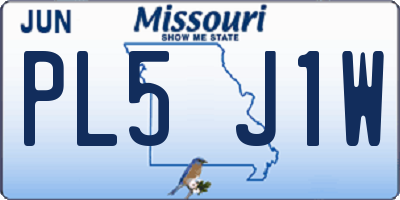 MO license plate PL5J1W