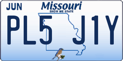 MO license plate PL5J1Y