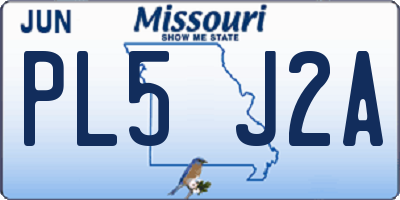 MO license plate PL5J2A