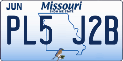 MO license plate PL5J2B