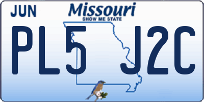 MO license plate PL5J2C