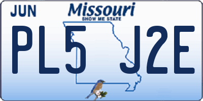 MO license plate PL5J2E