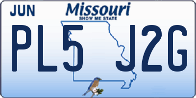 MO license plate PL5J2G