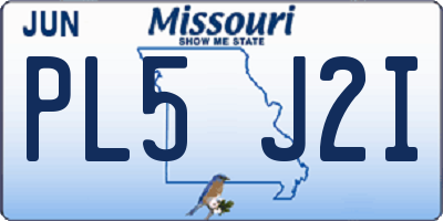 MO license plate PL5J2I