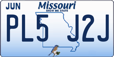 MO license plate PL5J2J