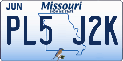 MO license plate PL5J2K