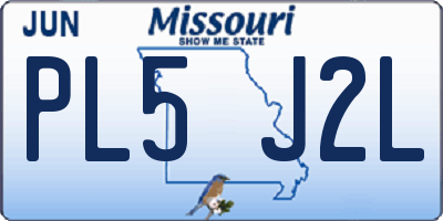 MO license plate PL5J2L