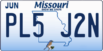 MO license plate PL5J2N