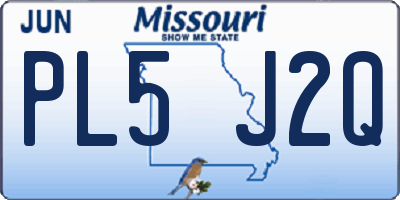 MO license plate PL5J2Q