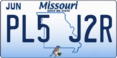 MO license plate PL5J2R