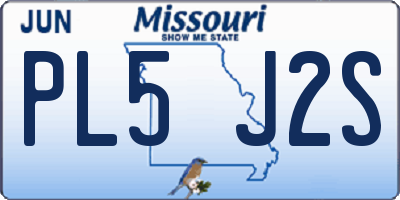 MO license plate PL5J2S