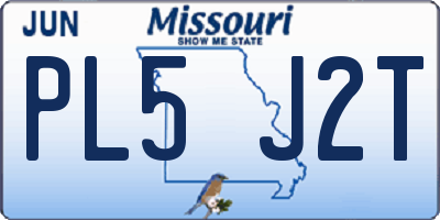 MO license plate PL5J2T