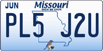 MO license plate PL5J2U