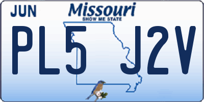 MO license plate PL5J2V