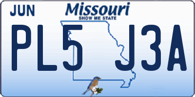MO license plate PL5J3A