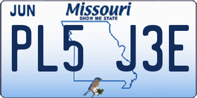 MO license plate PL5J3E