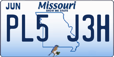MO license plate PL5J3H