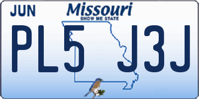 MO license plate PL5J3J