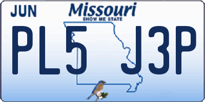 MO license plate PL5J3P