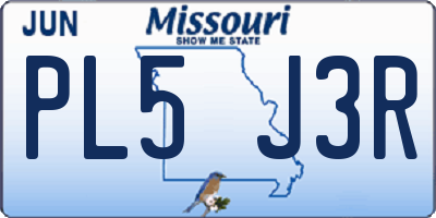 MO license plate PL5J3R