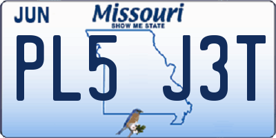 MO license plate PL5J3T