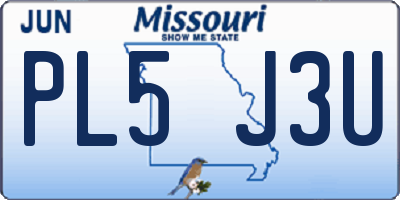 MO license plate PL5J3U