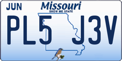MO license plate PL5J3V