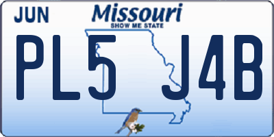 MO license plate PL5J4B