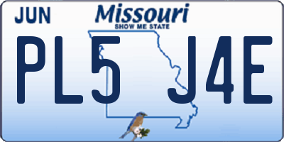 MO license plate PL5J4E