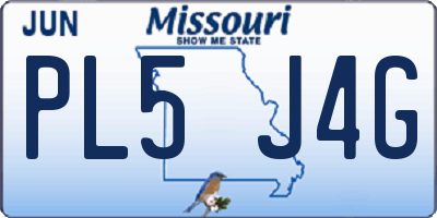 MO license plate PL5J4G