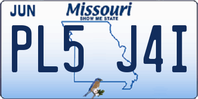MO license plate PL5J4I