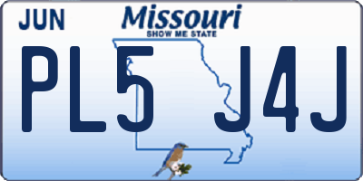 MO license plate PL5J4J