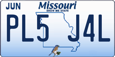 MO license plate PL5J4L