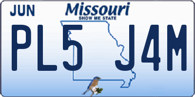 MO license plate PL5J4M