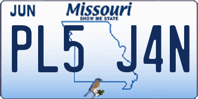 MO license plate PL5J4N